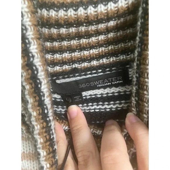 360 Cashmere New Nadia Striped Alpaca Merino Wool Sweater NWT Size Large - Picture 7 of 8